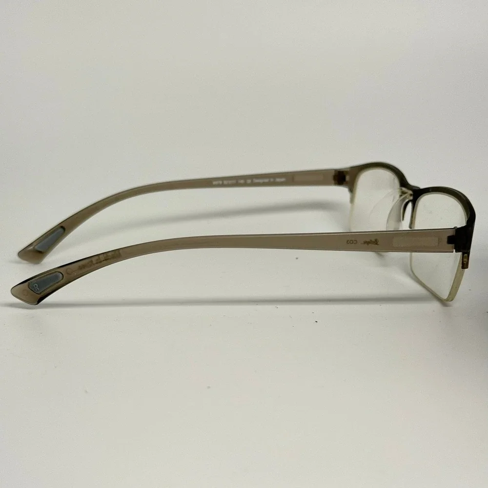 Bellagio #679 Eyeglasses Taupe Brown Semi-Rimless Rectangular Frames 52-17-145